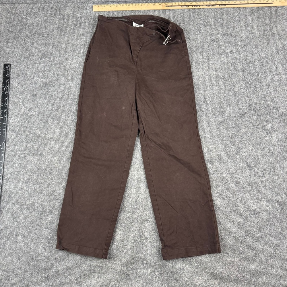 Future Collective Pants Womens Size 4 Brown Organic Asymmetric Buckle Waist
